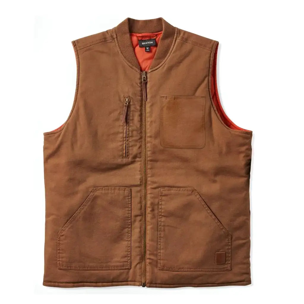 Brixton Abraham Vest Bison / Burnt Red 1