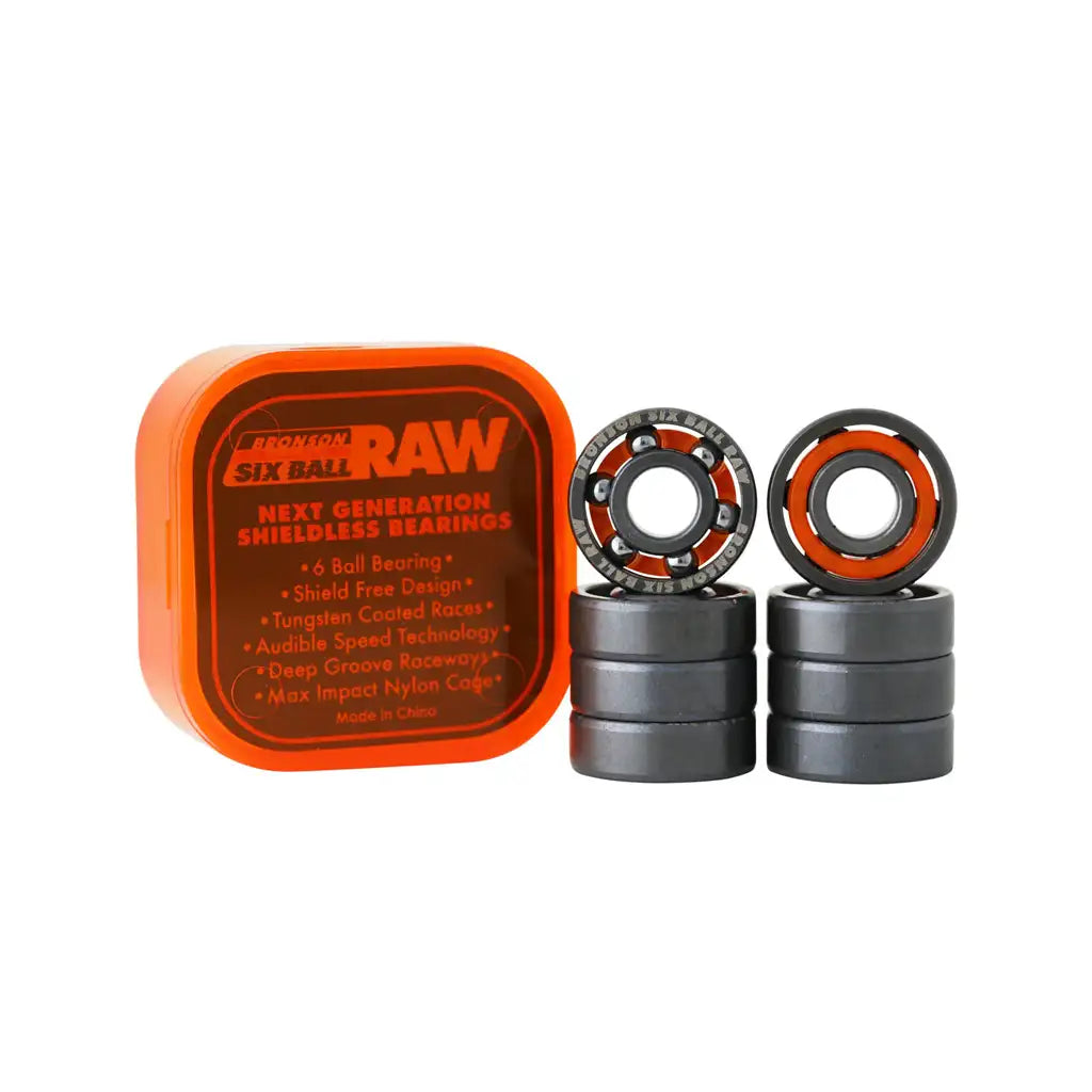 Bronson Raw 6-Ball Skateboard Bearings
