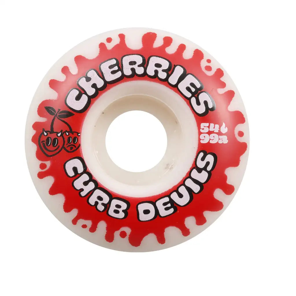 Cherries Curb Devils 99a Skateboard Wheels White 1