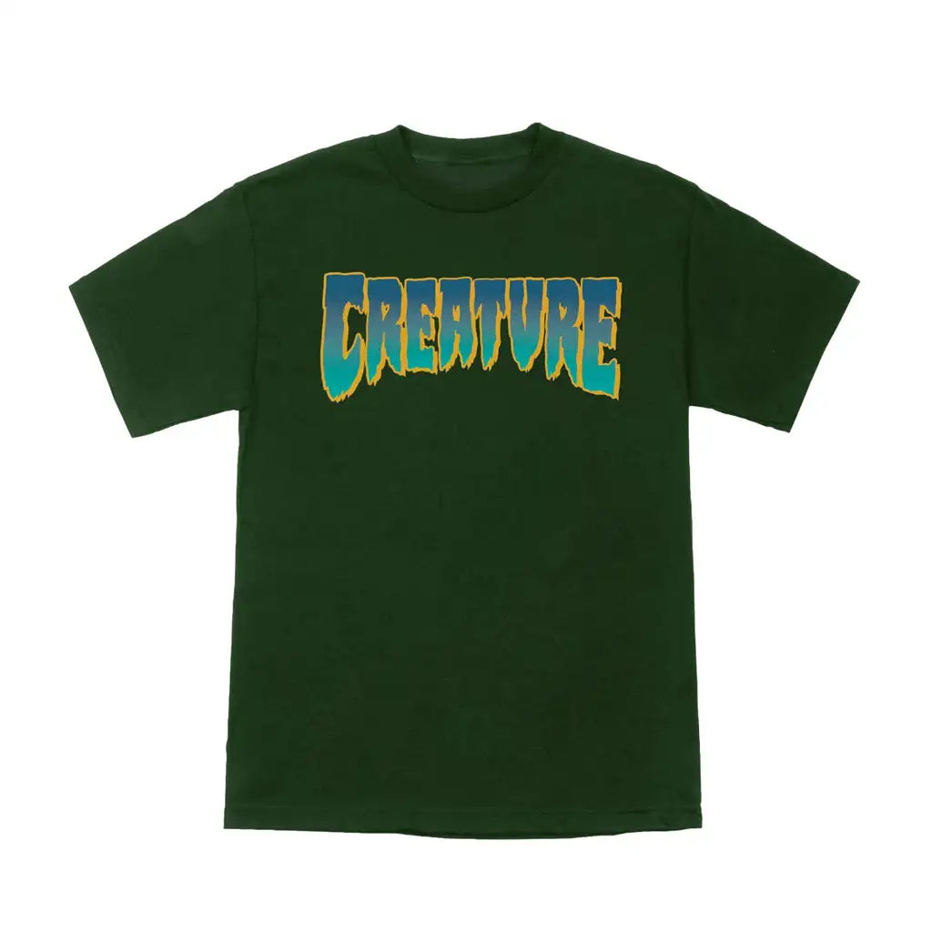 Creature Logo Heavyweight T-Shirt Forrest Green / Orange