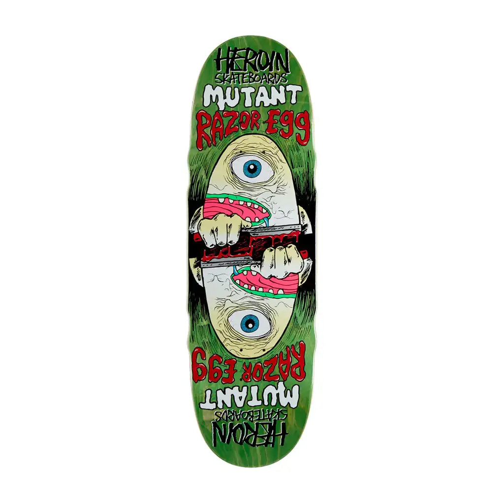Heroin Mutant Razor Egg Skateboard Deck Shaped 9.5