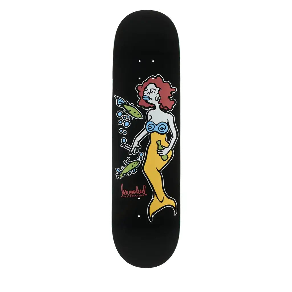 Krooked DBX Mermaid Skateboard Deck 8.25 Black