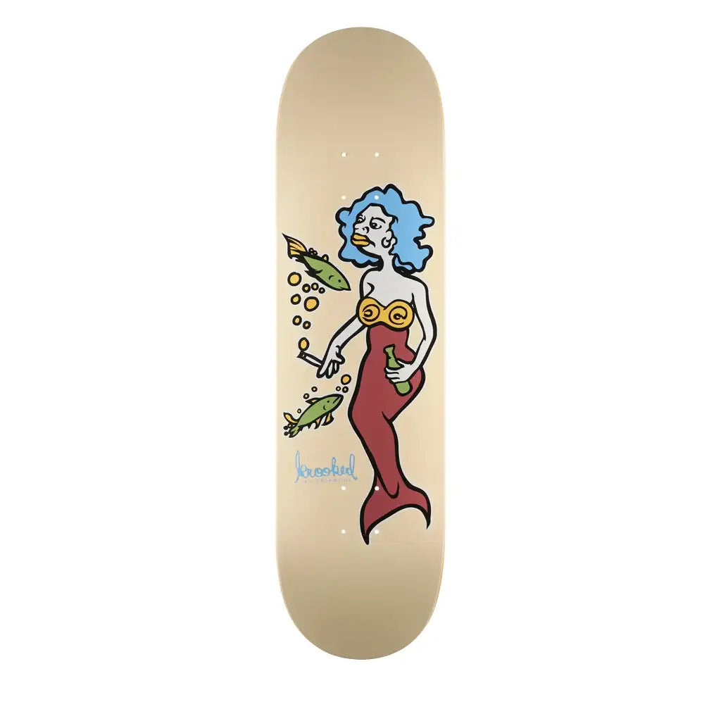 Krooked DBX Mermaid Skateboard Deck 8.5 Cream