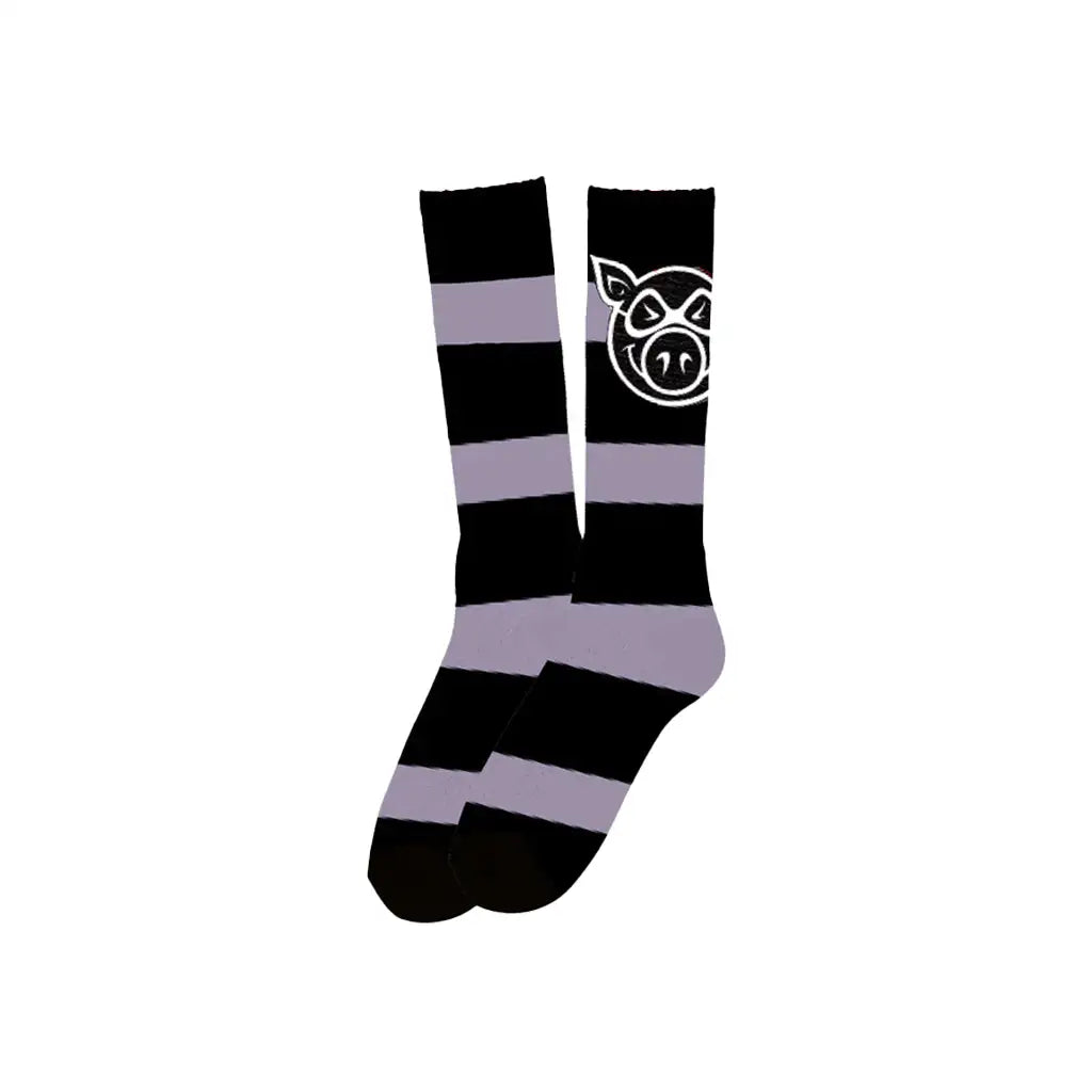 Pig Head Striped Tall Socks 3
