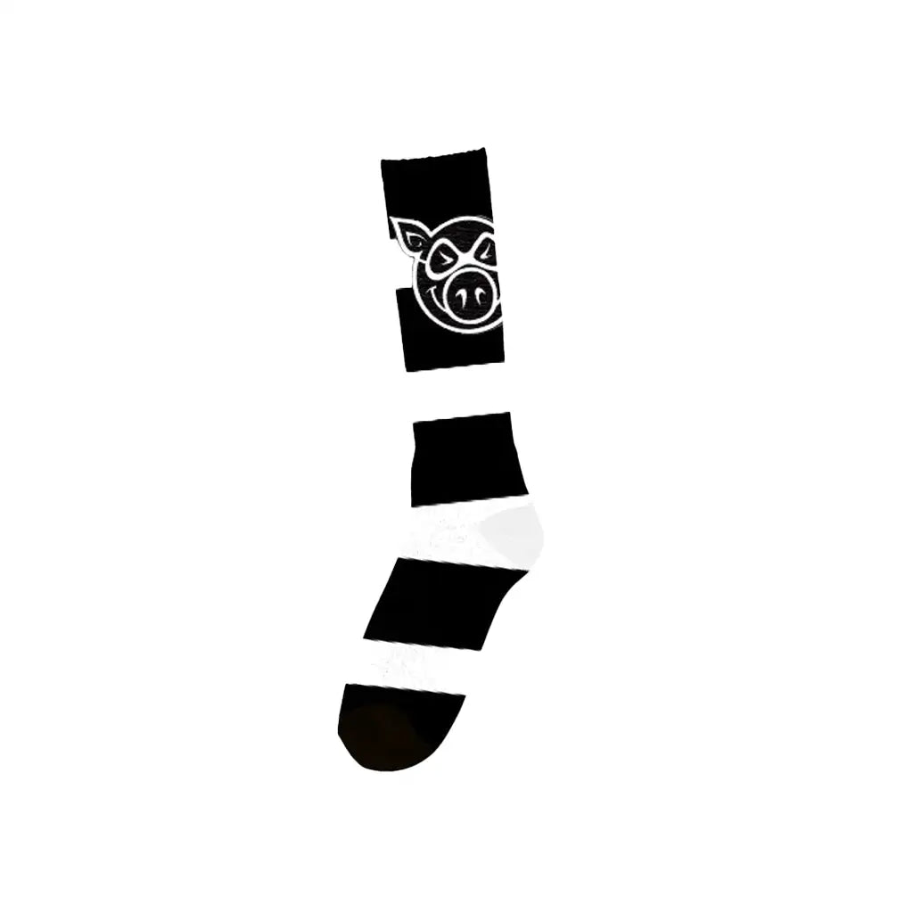 Pig Head Striped Tall Socks 4