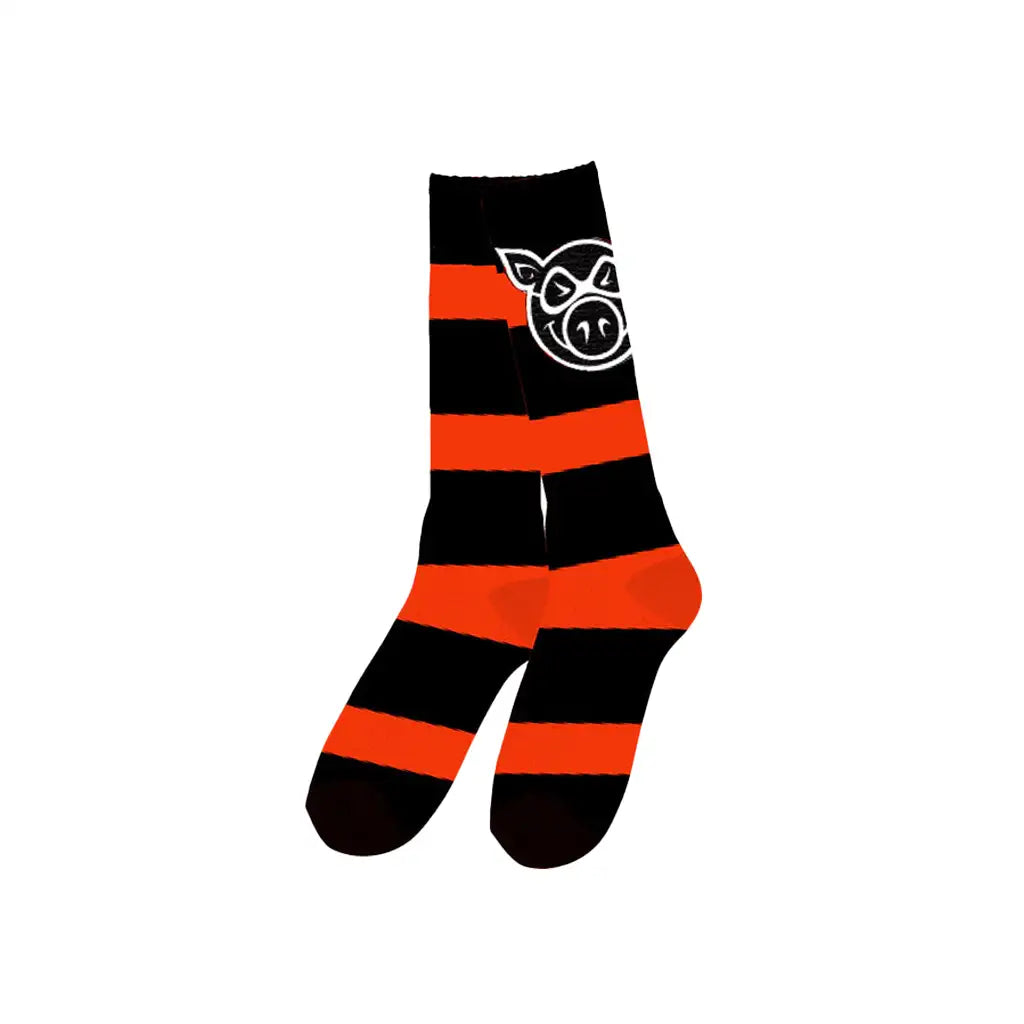 Pig Head Striped Tall Socks 5