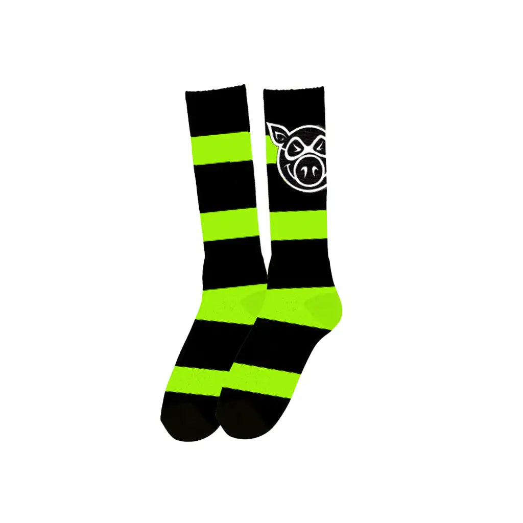Pig Head Striped Tall Socks 6