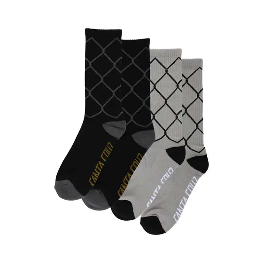 Santa Cruz Spot Chain 2 Pack Socks Black / Grey Multi