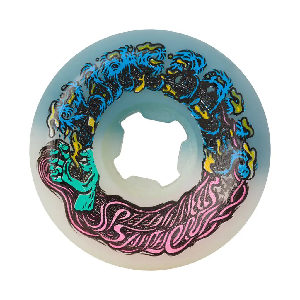 Slime Balls Hairballs 54mm 50-50 White Teal 95a Skateboard Wheels 1