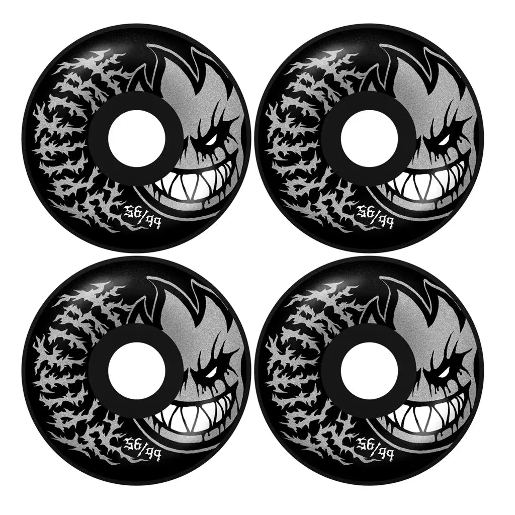 Spitfire Formula Four Deathmask II Radial Full 99A 56MM Skateboard Wheels Black