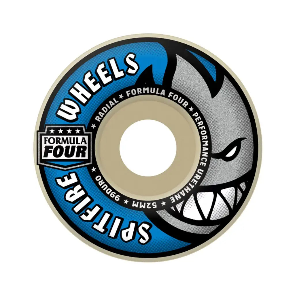 Spitfire Formula Four Radial 99D Skateboard Wheels White / Blue 1