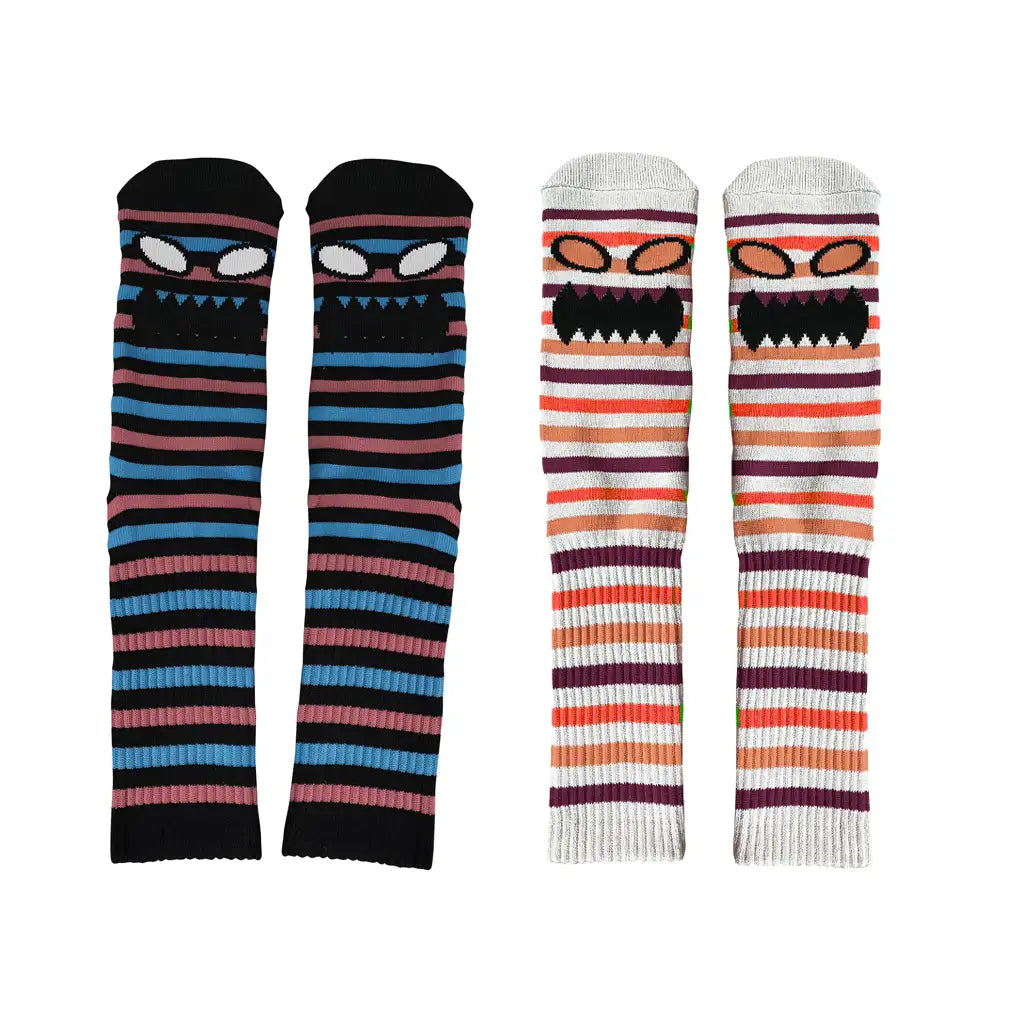 Monster Face Mini Stripes Socks 1