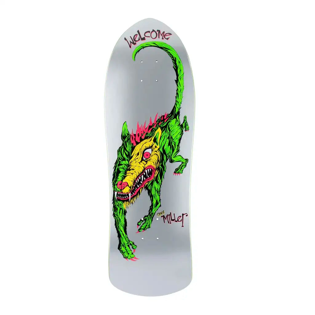 Welcome Chris Miller Beast On Crossbone Skateboard Deck 10 Silver