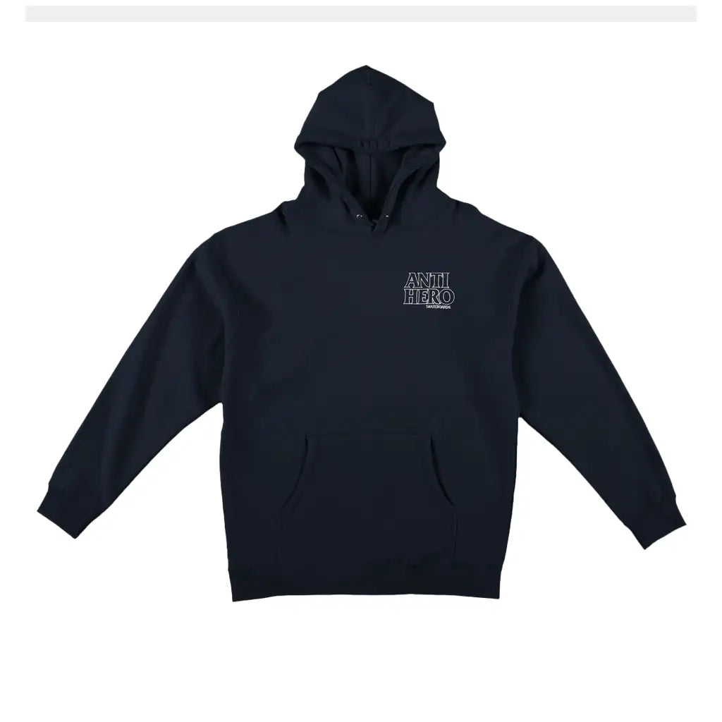 Anti Hero Black Hero Outline Hoodie Deep Navy / White