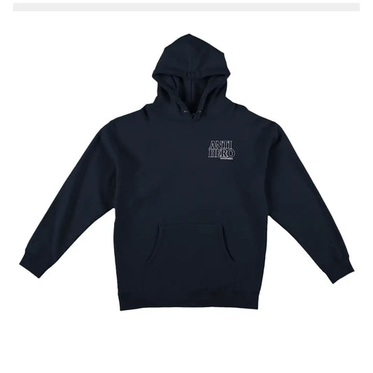 Anti Hero Black Hero Outline Hoodie Deep Navy / White