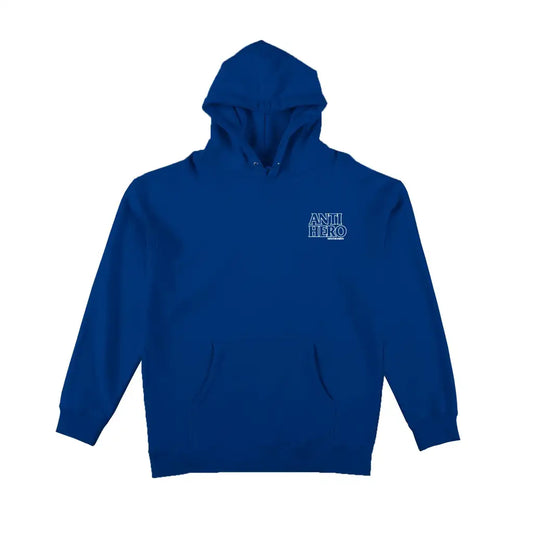 Anti Hero Black Hero Outline Hoodie Deep Royal