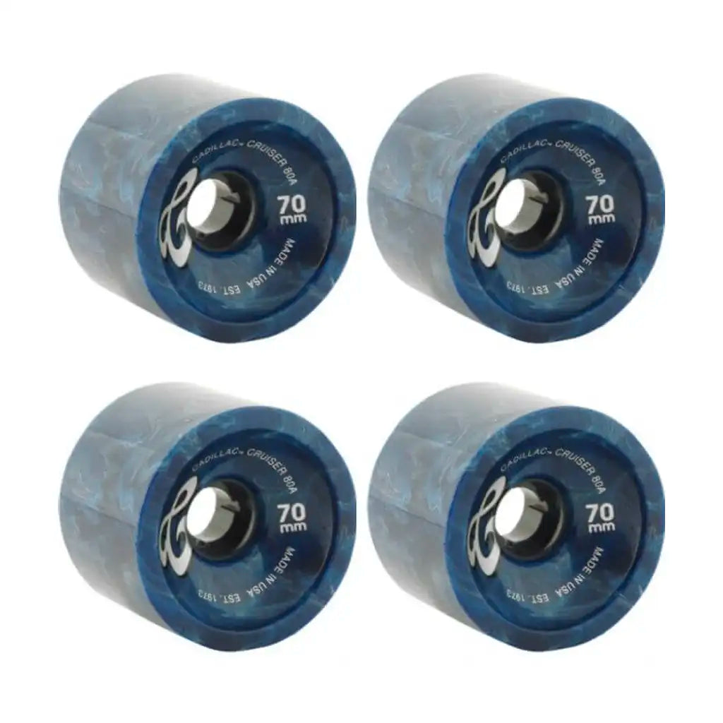 Cadillac Cruisers 70MM 80A Skateboard Wheels Blue Marble