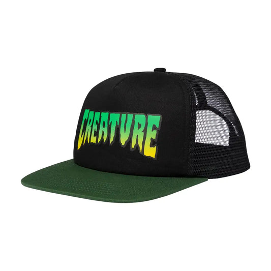 Logo Mesh Trucker Hat Black / Green