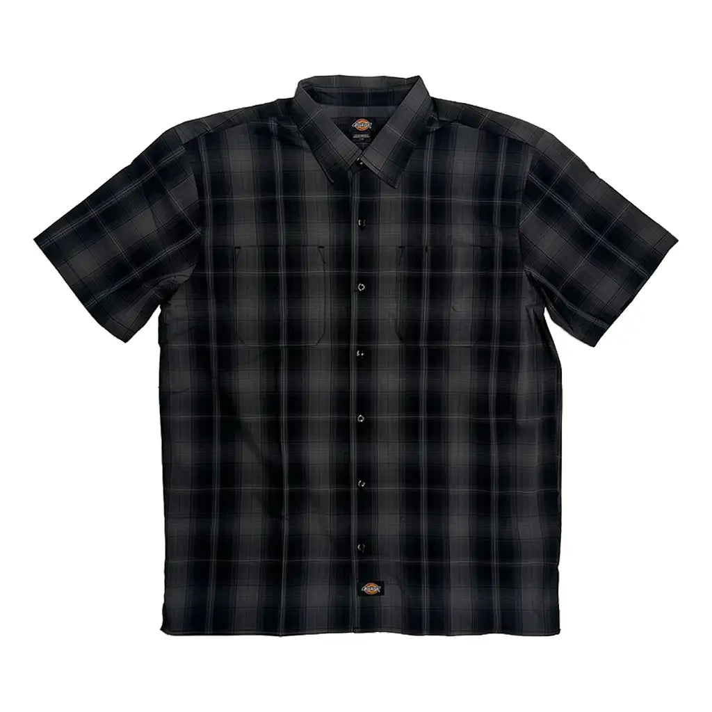 Dickies Plaid Button-Up  Work Shirt Gray