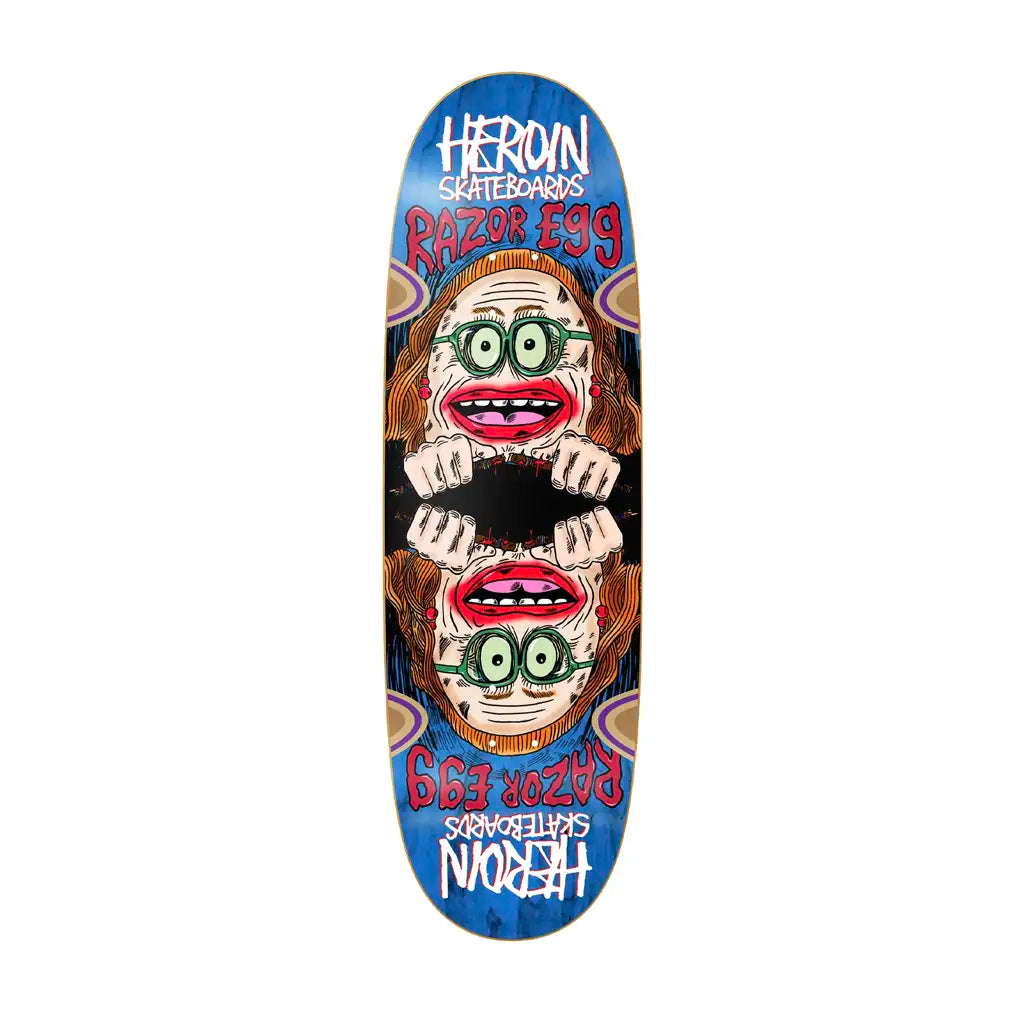 Heroin Team Auntie Razor Egg Skateboard Deck 9.75 WW Assorted