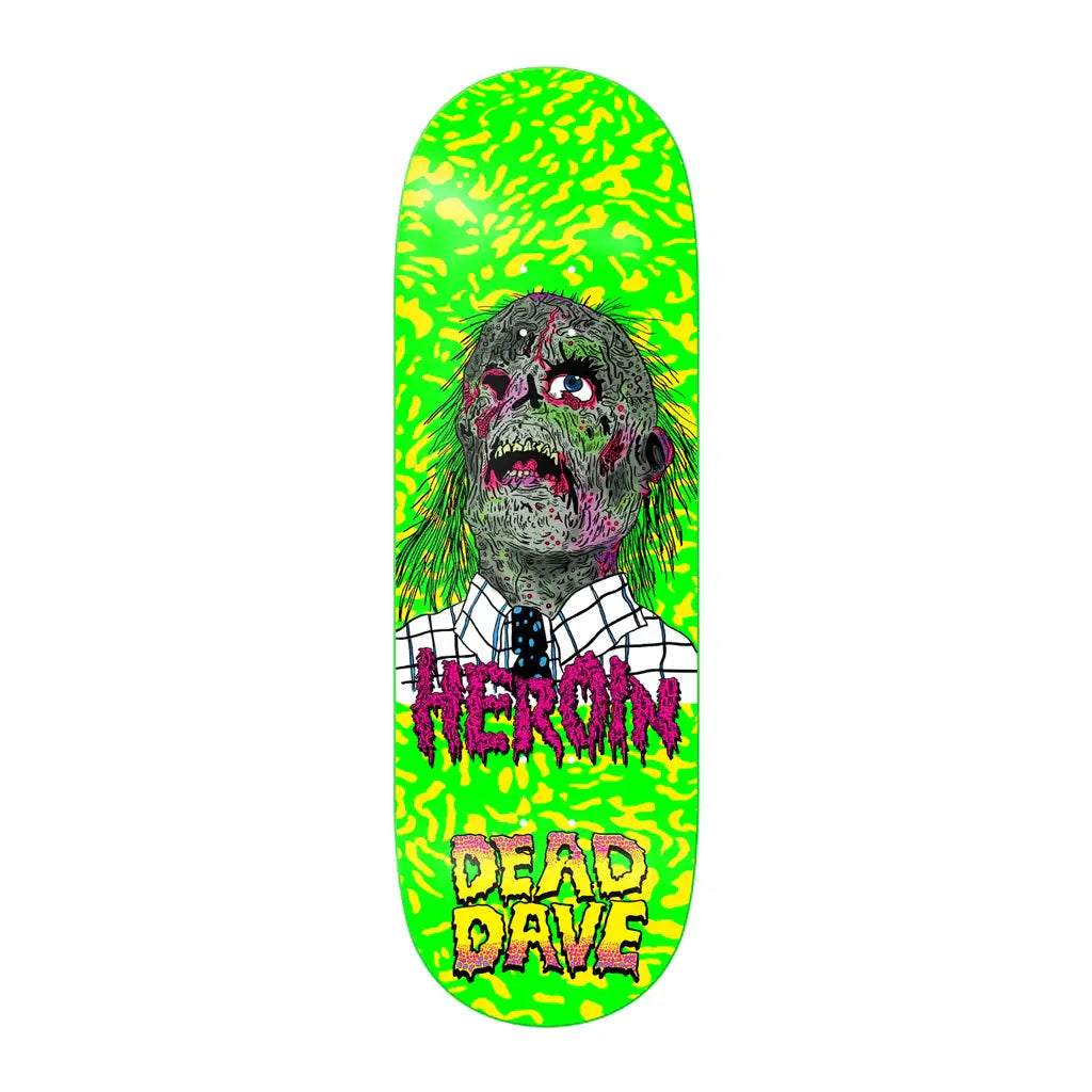 Heroin Dead Dave Dead Head Skateboard Deck 10.0 Green Dip