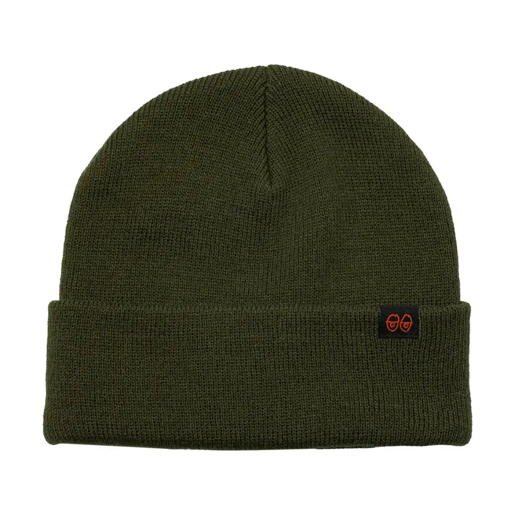 Krooked Eyes Clip  Cuff Beanie Olive / Orange