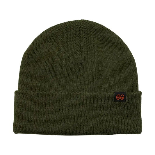 Krooked Eyes Clip  Cuff Beanie Olive / Orange