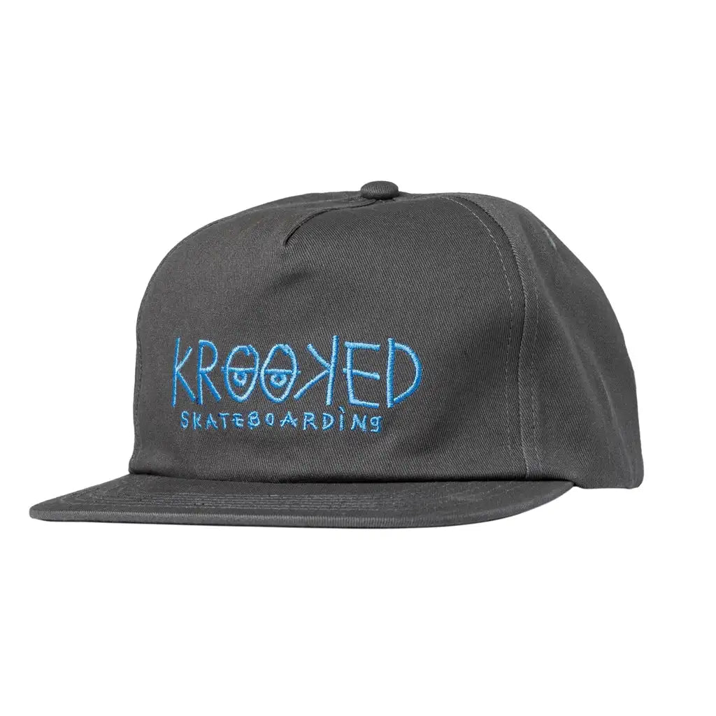 Krooked Eyes Snapback Hat  Silver / Blue