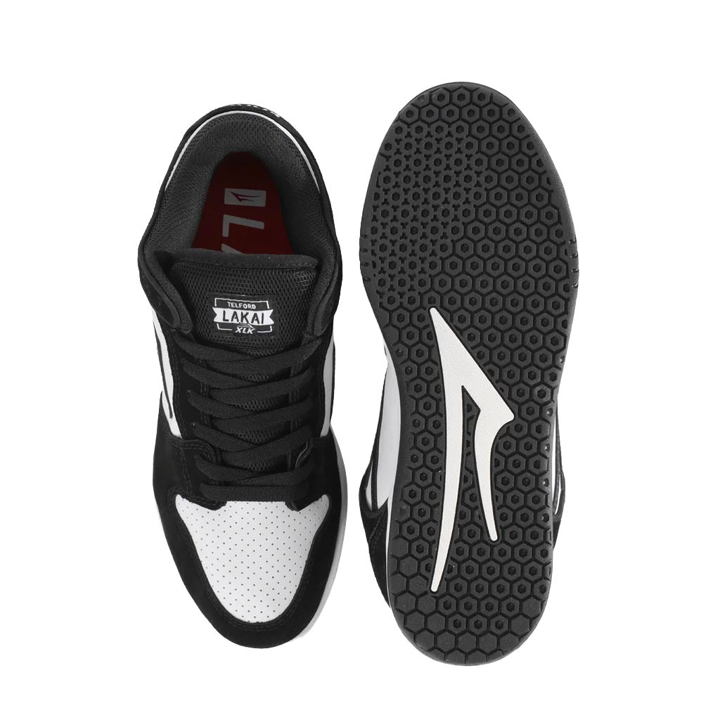 Lakai Telford Low  Skateboard Shoe Black / White / Leather