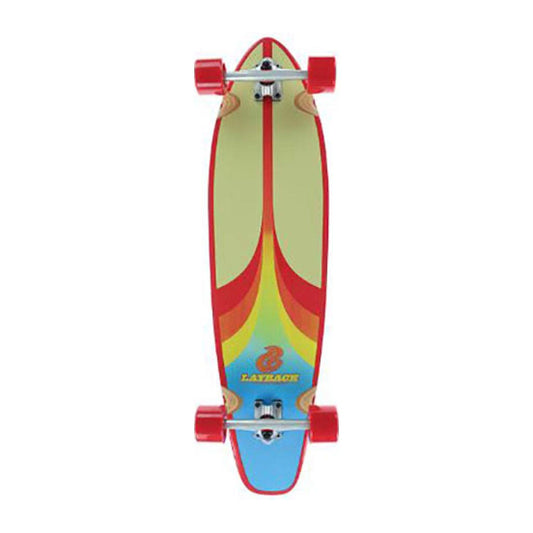Layback Split Peak Kick Tail Cruser Complete Skateboard 9.75 X 38