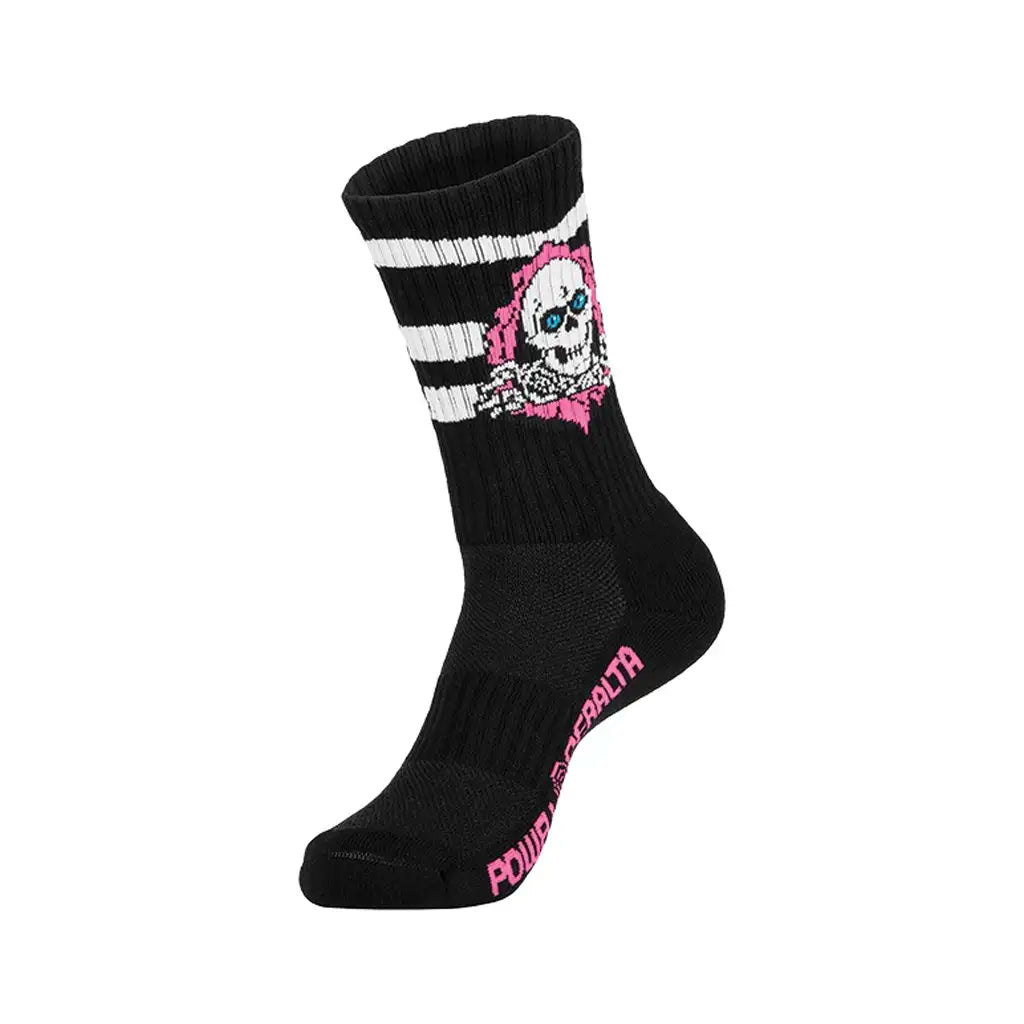 Powell Ripper Checker Stripes Socks Black / Pink