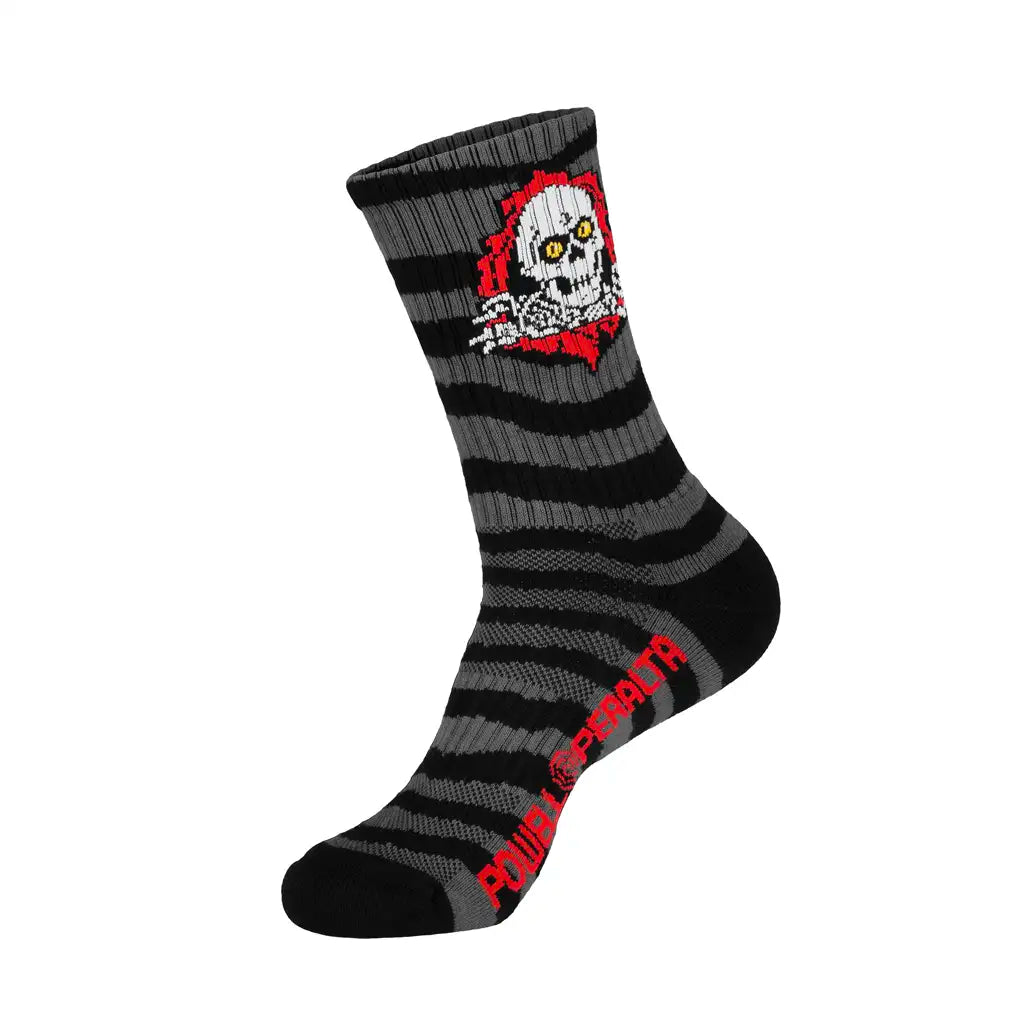 Powell Ripper Checker Stripes Socks Charcoal / Black