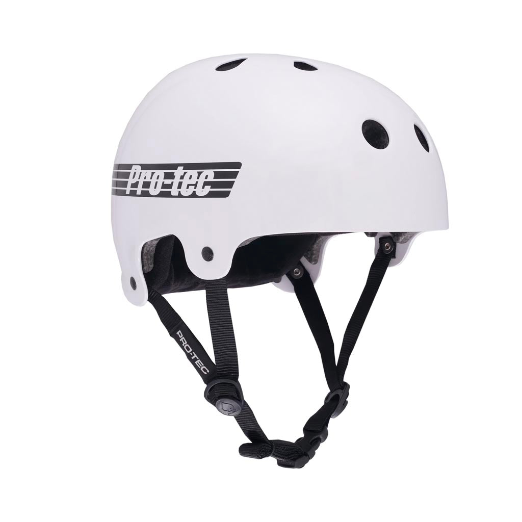 Pro-tec Old School/Bucky Certified Gloss White Skateboard Helmet