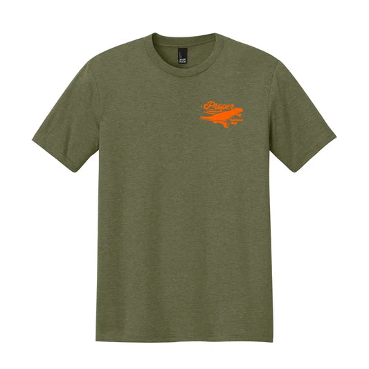 Proper Skateshop Shop Logo  T-Shirt Army Green / Orange