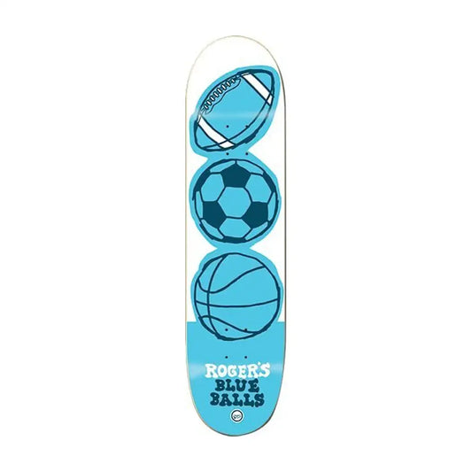 Roger Blue Balls Skateboard Deck 8.12