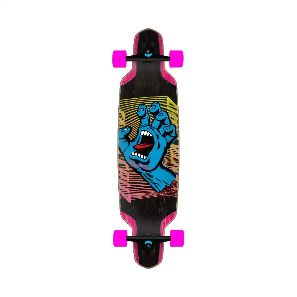 Santa Cruz Split Hand Drop Down Cruser Skateboard 9.5 x 37.5