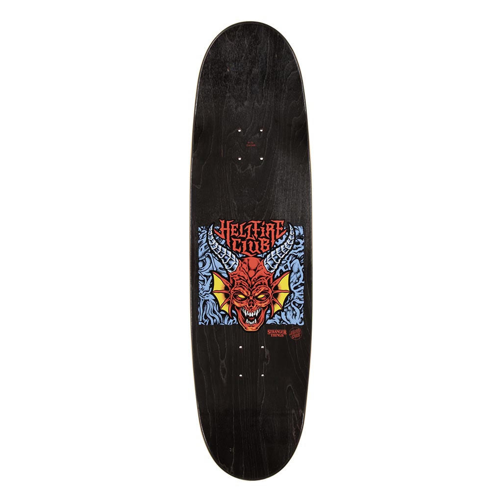 Santa Cruz Stranger Things Hellfire Club Flames Skateboard Deck Shaped 9.0