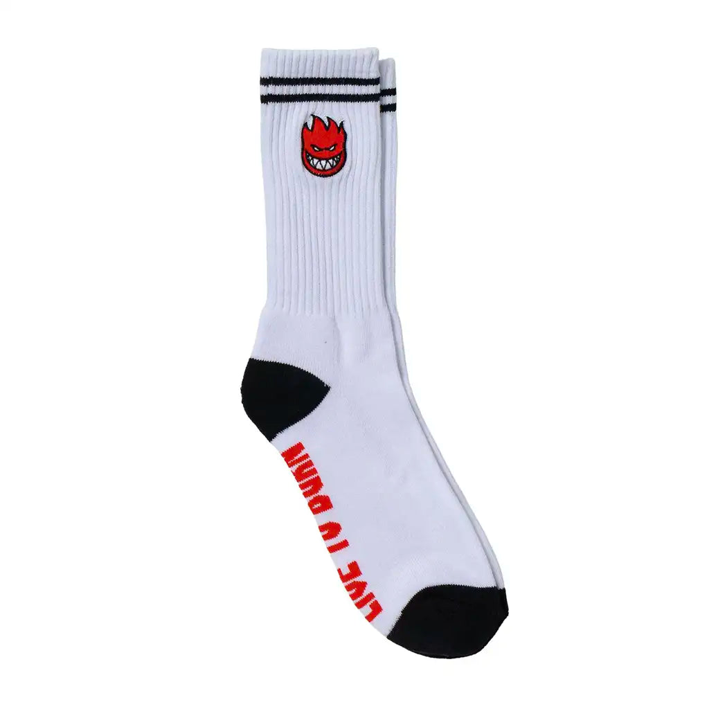 Spitfire Bighead Fill Emb Socks White / Black / Red