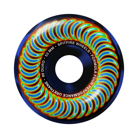 Formula Four Classic Radioactive 99A Skateboard Wheels 53MM Black / Blue