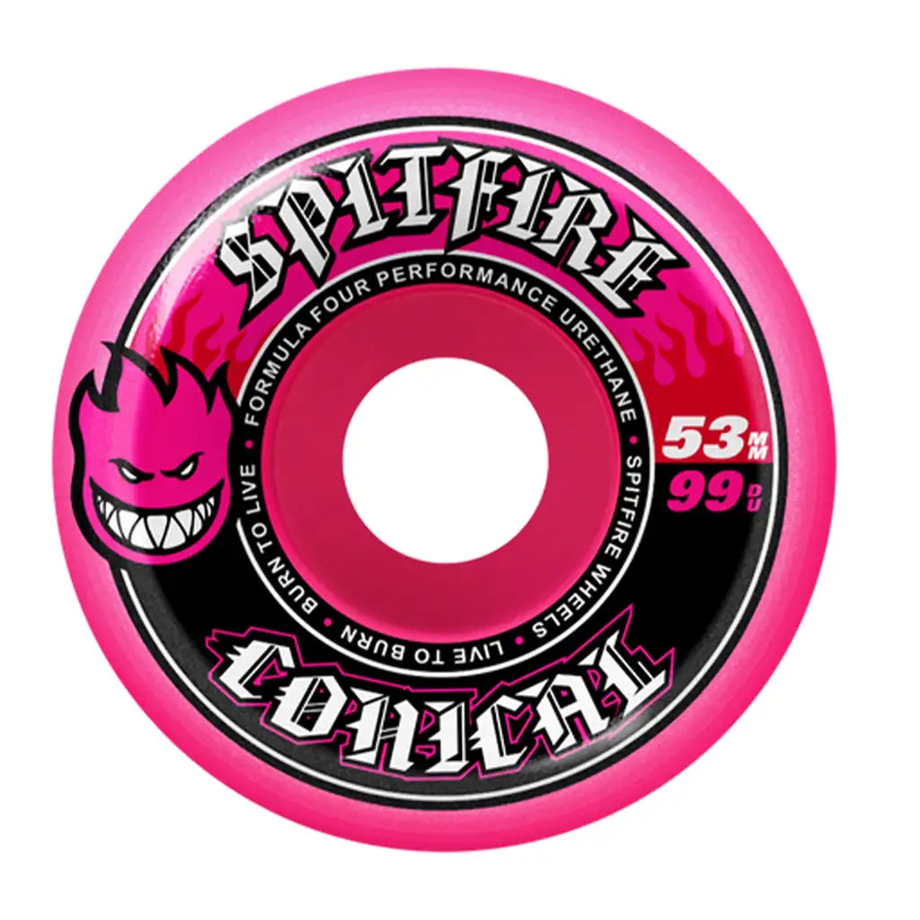 Spitfire Formula Four Conical 99D 53MM Skateboard Wheels Pink