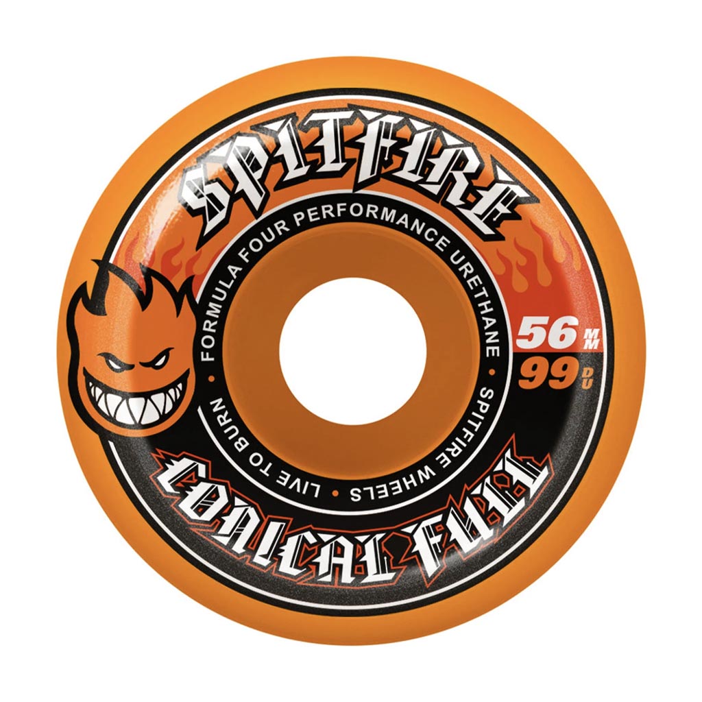 Spitfire Formula Four Conical Full 56mm 99A Skateboard Wheels Orange