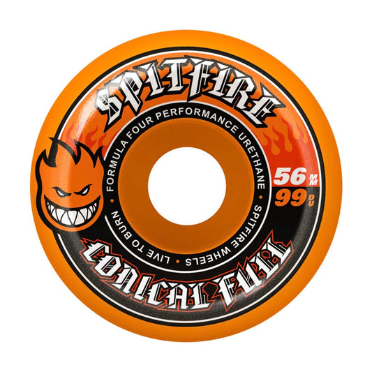 Spitfire Formula Four Conical Full 56mm 99A Skateboard Wheels Orange