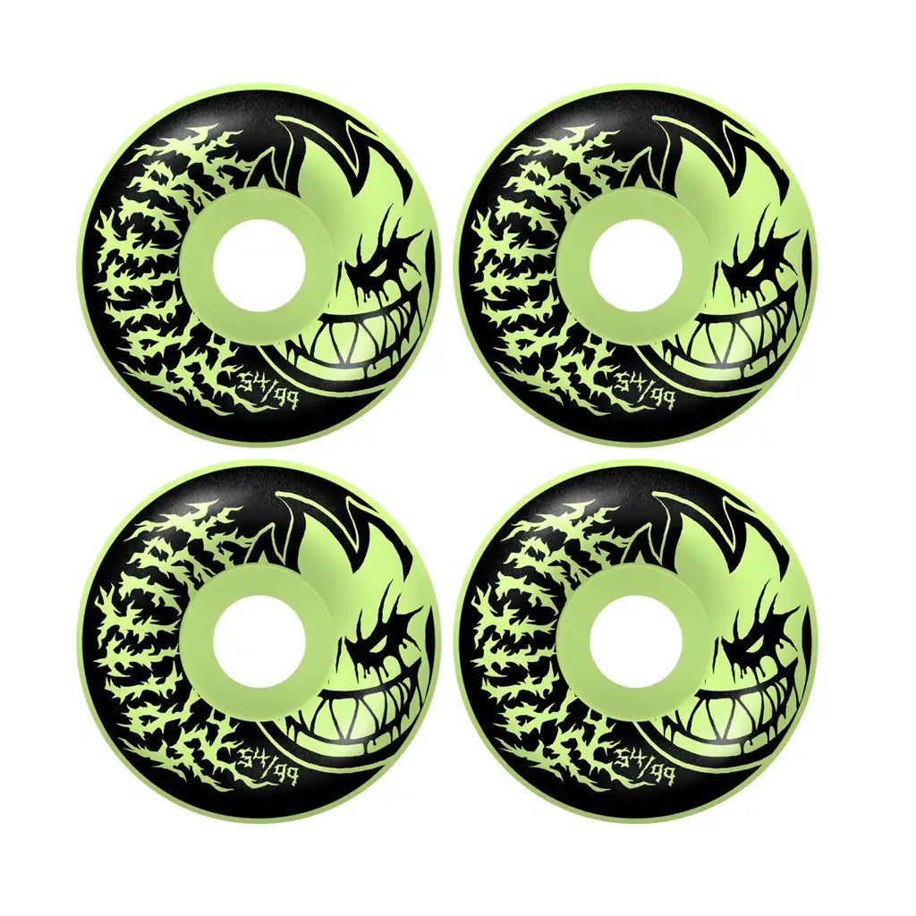 Spitfire Formula Four Deathmask II Radial Full 99A 54MM Skateboard Wheels Glow