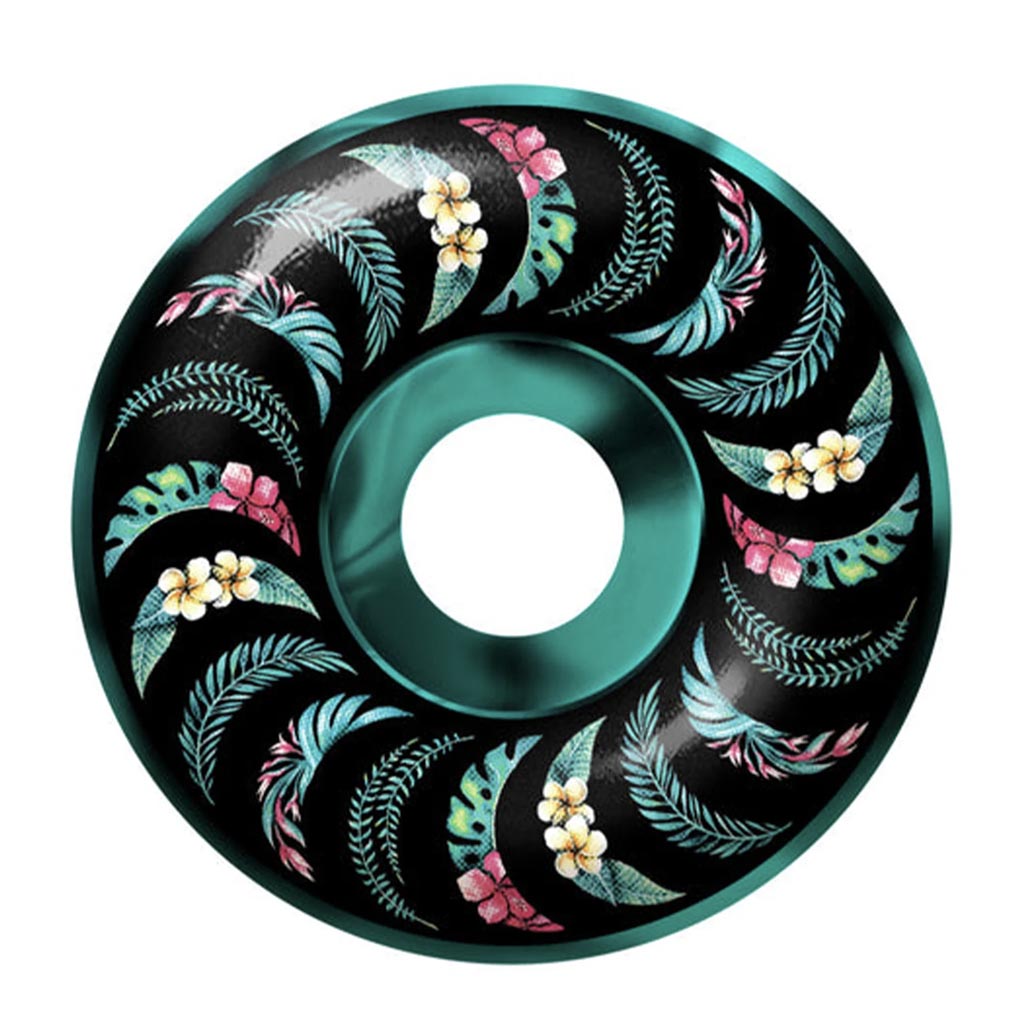 Spitfire Formula Four Team Floral 99A 53MM Classic Skateboard Wheels Teal / Black Swirl