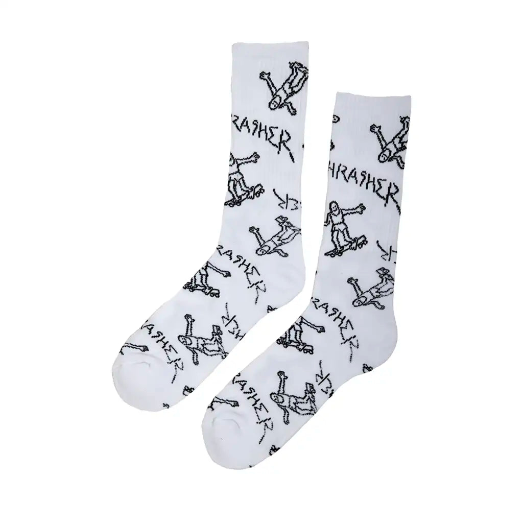 Thrasher Gonz Logo Socks White / Black