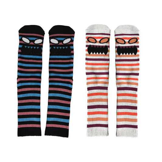 Monster Face Mini Stripes Socks 1