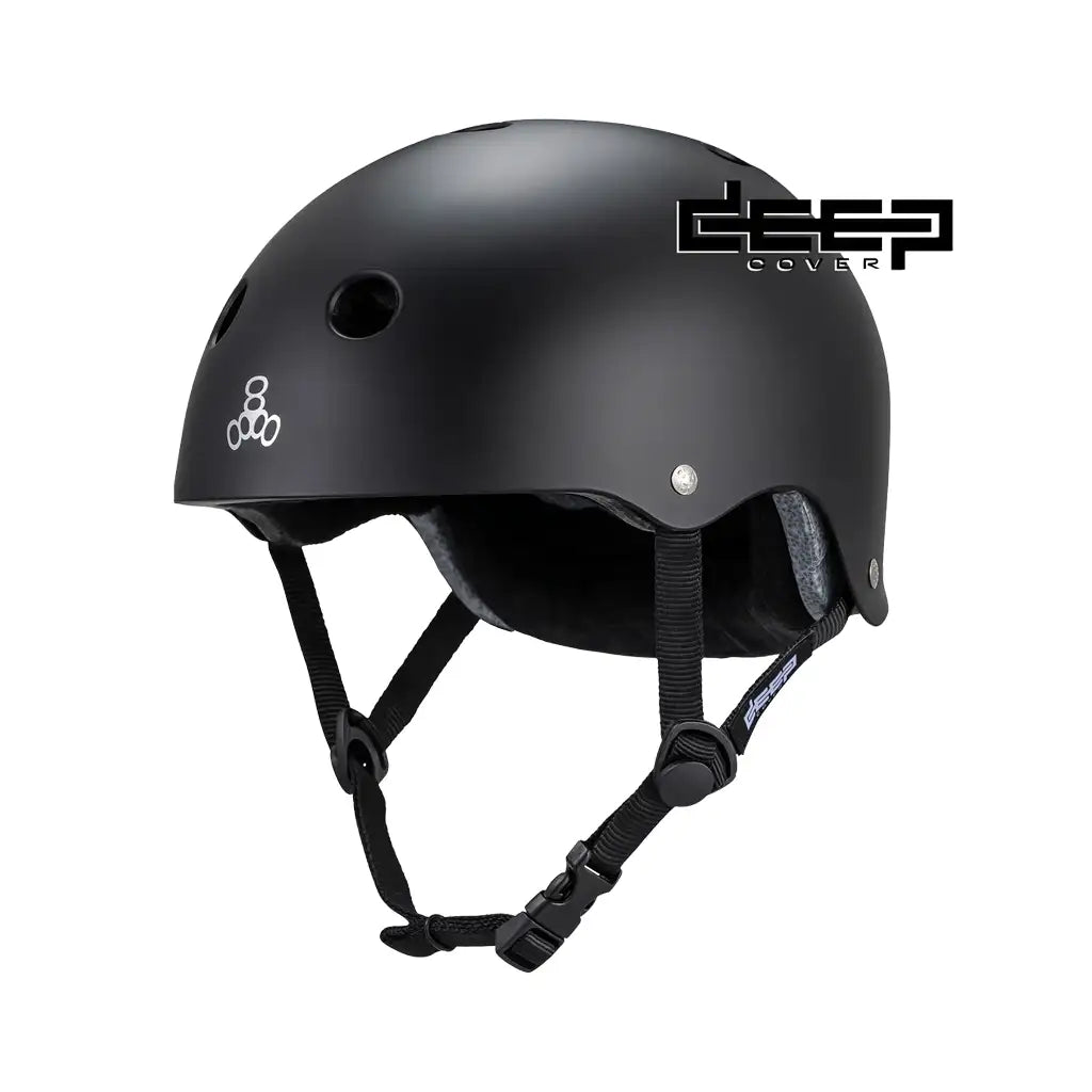 Triple Eight Certified Deep Cover Skateboard Helmet Matte Black S / M