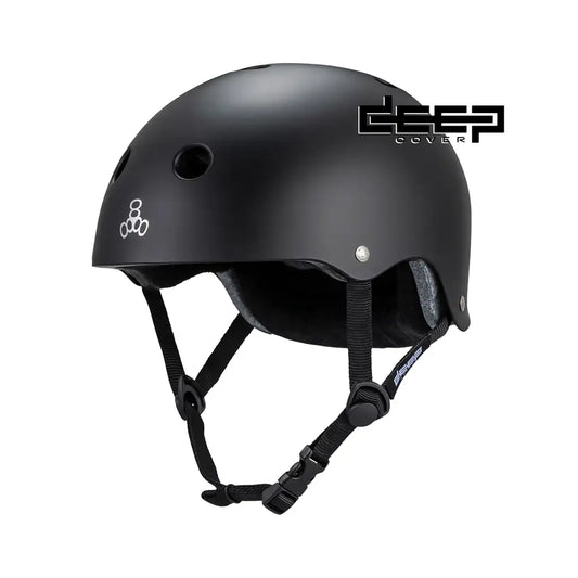 Triple Eight Certified Deep Cover Skateboard Helmet Matte Black S / M