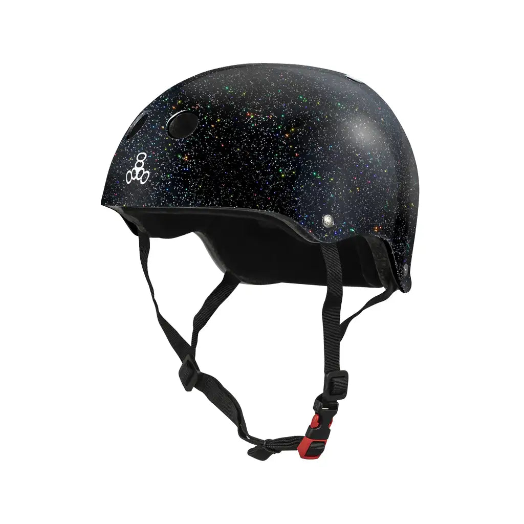 Certified Sweatsaver Skateboard Helmet Black Glitter