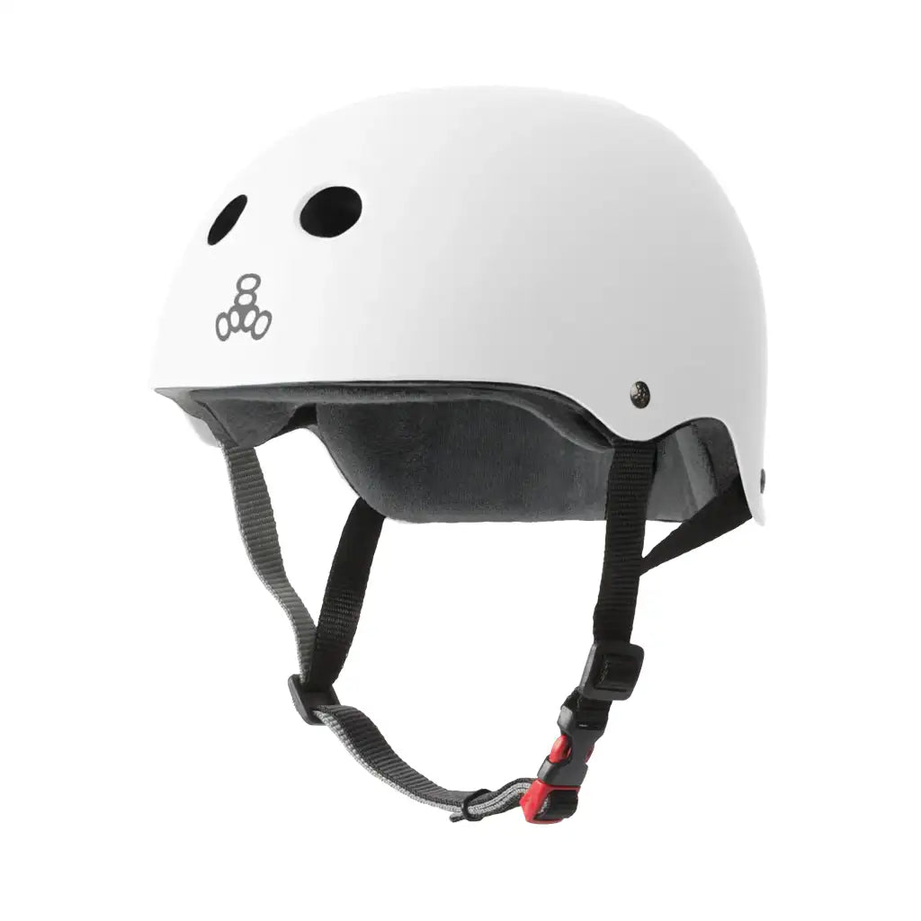 Triple Eight Certified Sweatsaver Skateboard Helmet White Matte